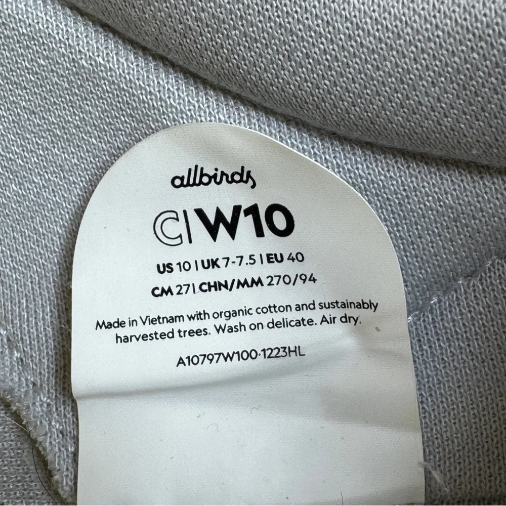 Allbirds Courier Lace Up Canvas Running Shoes Sneakers Blizzard White Womens 10‎